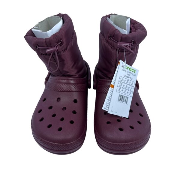 Crocs Unisex Classic Lined Neo Puff Boot (Garnet) US Size M 4 W 6 Perfect V-Day! - Picture 2 of 10